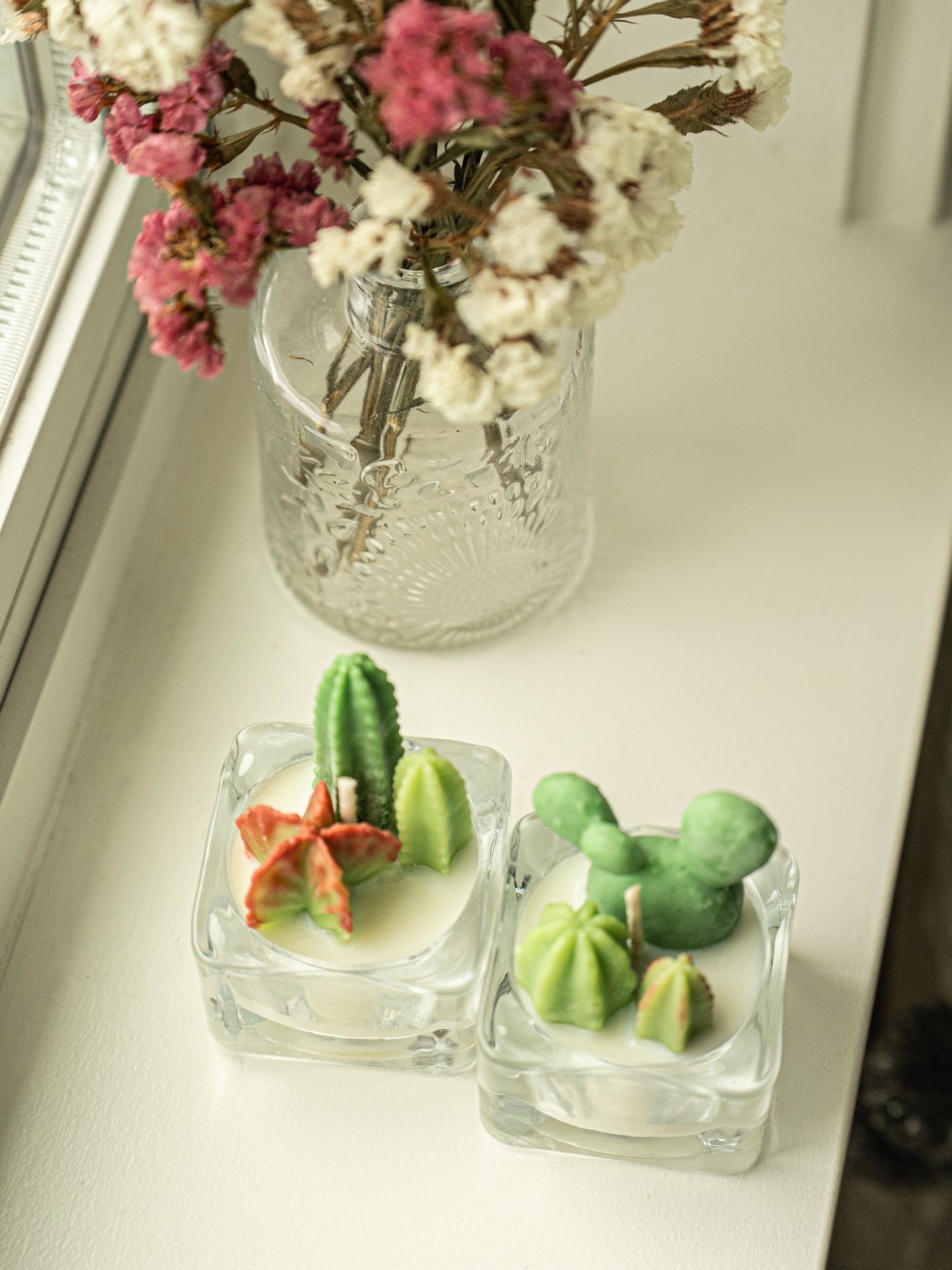 Bunny Ears and Fairy Castle Cactus Tealight Candles