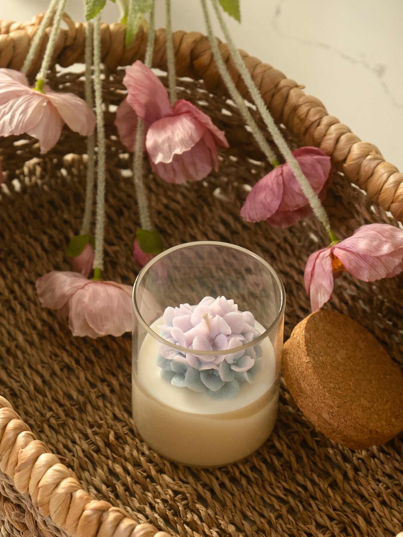 Hydrangea candle