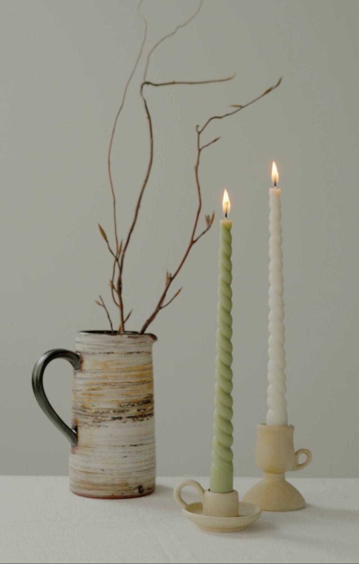 Twisted Taper Candle Set | Beeswax & Soy Wax