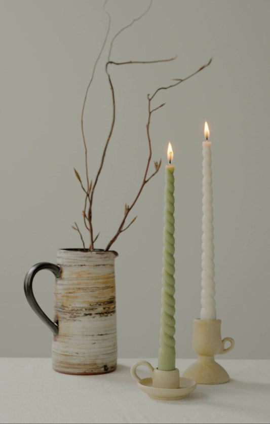 Twisted Taper Candle Set | Beeswax & Soy Wax
