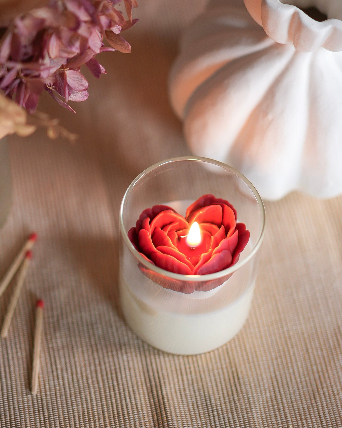 Heart Peony Candle