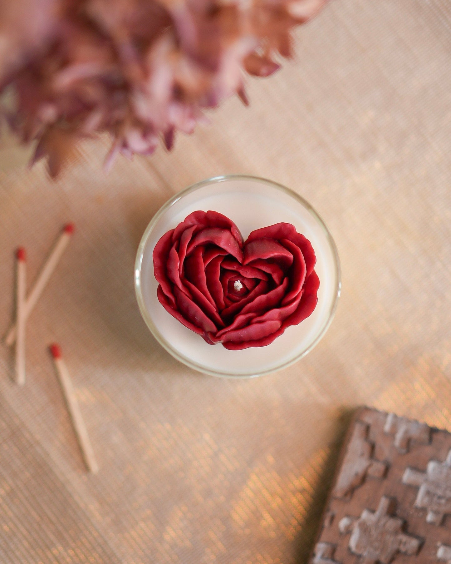 Heart Peony Candle