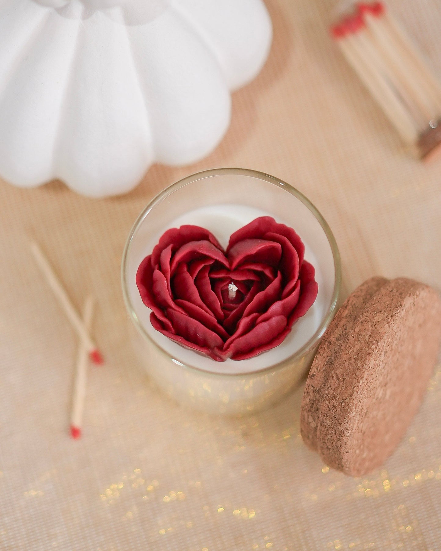 Heart Peony Candle