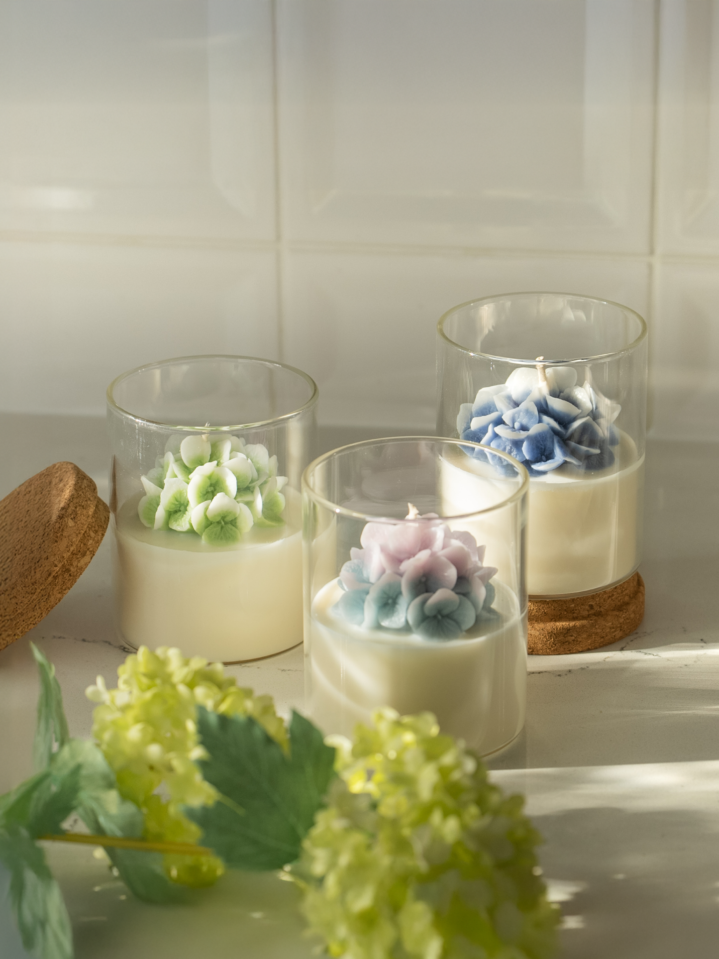 Hydrangea candle