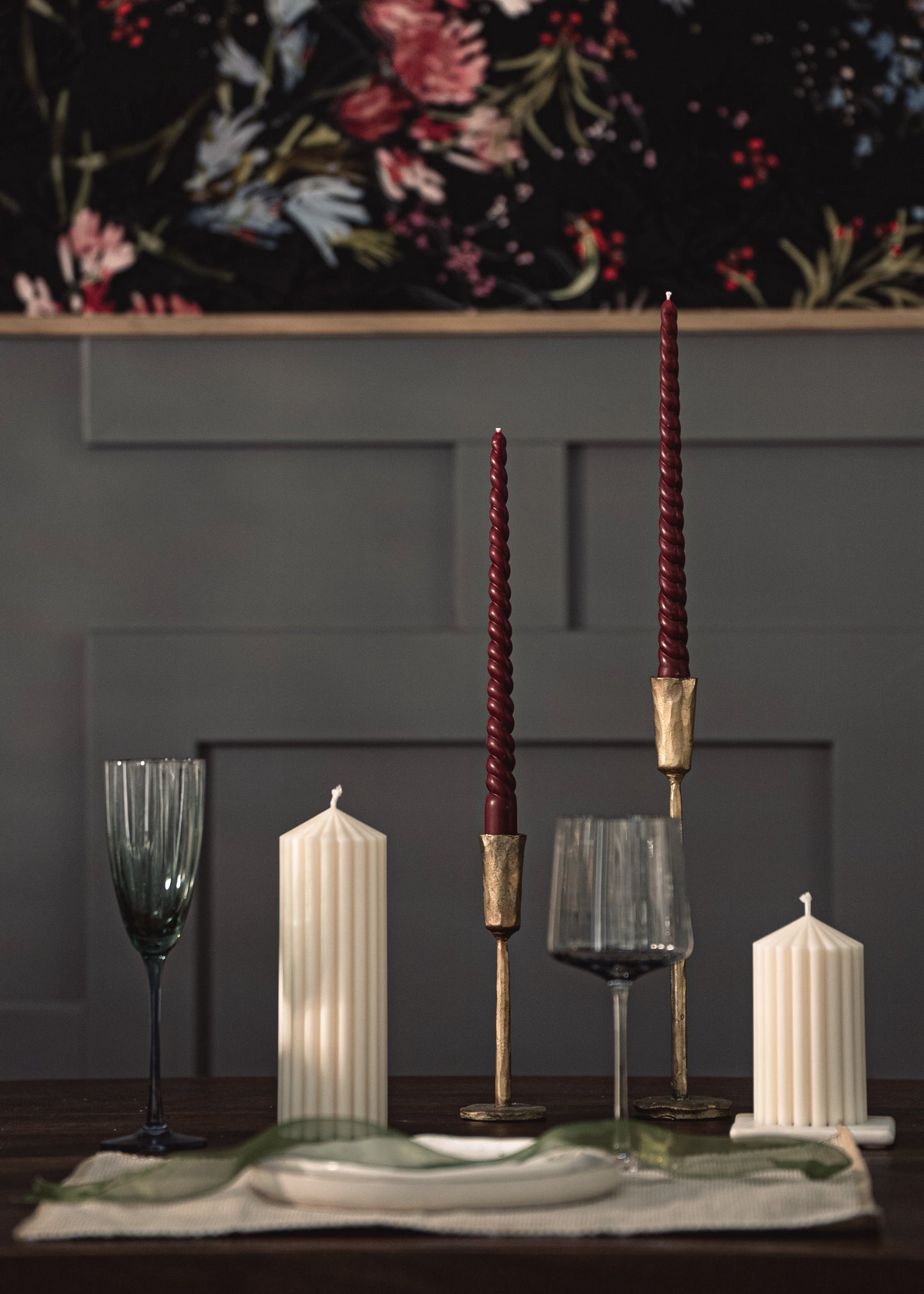 Holiday Twisted Taper Candle Set | Beeswax & Soy Wax