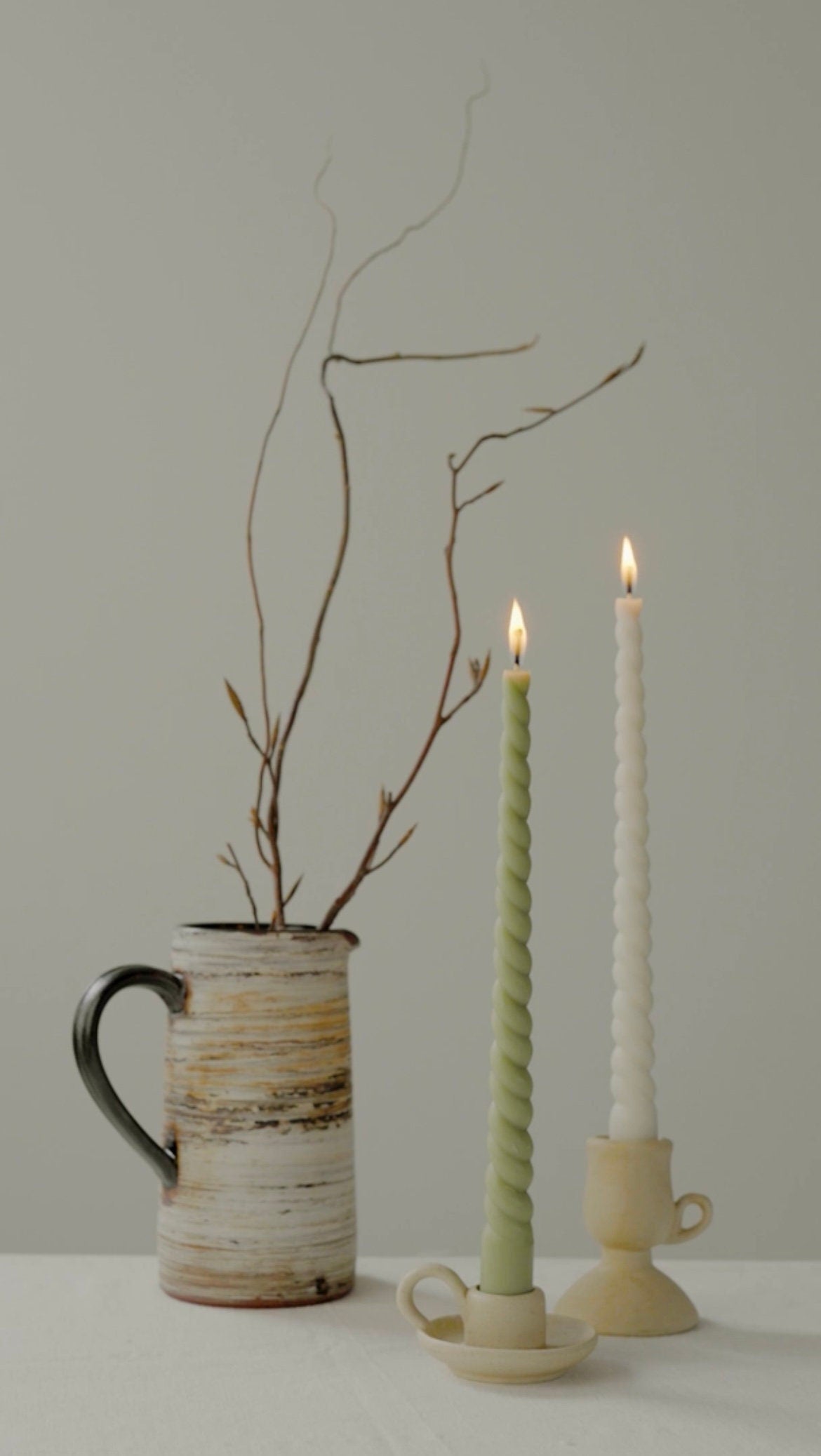 Twisted Taper Candle Set | Beeswax & Soy Wax